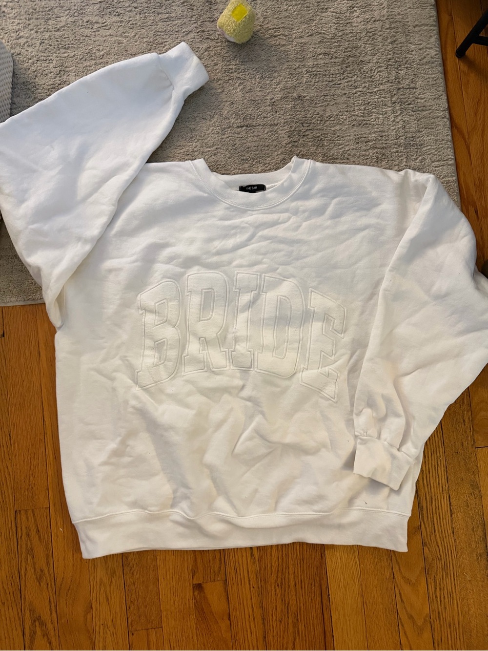 The Bar White 'BRIDE' Embroidered Crewneck Sweatshirt